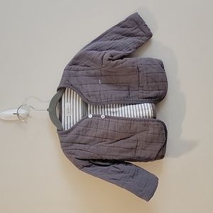 Mink mui toddler jacket 90cm brown jacket adorable! Stripe lining